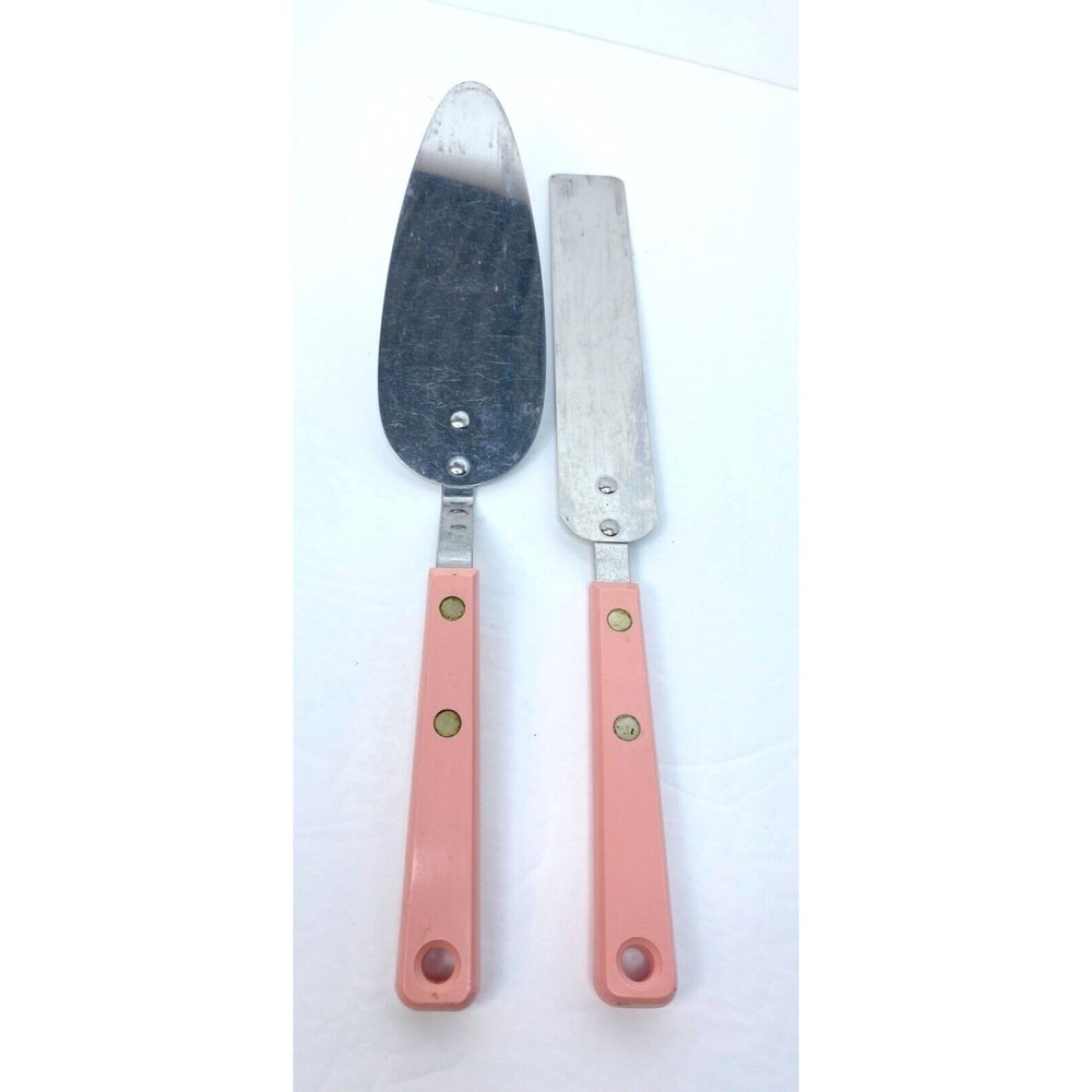 Mid Century Armco Forge Pink Handle, Set Frosting Spatula, Cake Server